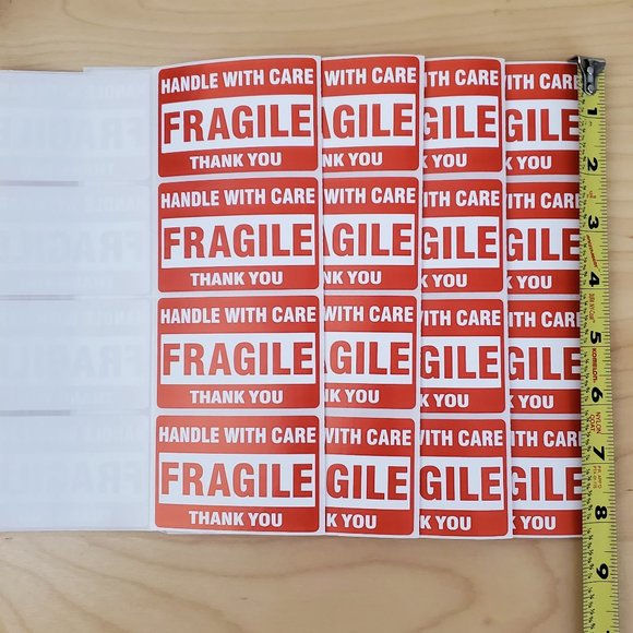 48 Large Fragile Handle With Care Stickers & Thank you Self Stick Labels 3" x 2 - Picture 5 of 6